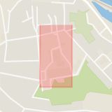 Karta som med röd fyrkant ramar in Frejaskolan, Gnesta, Södermanlands län