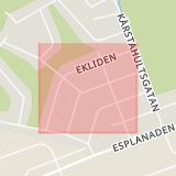 Karta som med röd fyrkant ramar in Ekliden, Kårstahult, Hallsberg, Örebro län