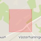 Karta som med röd fyrkant ramar in Ringvägen, Haninge, Stockholms län