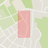 Karta som med röd fyrkant ramar in Malmköping, Lägergatan, Flen, Södermanlands län