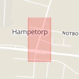 Karta som med röd fyrkant ramar in Hampetorp, Örebro län