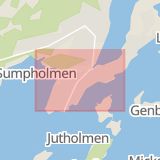 Karta som med röd fyrkant ramar in Dalarö, Sjöboden, Haninge, Stockholms län