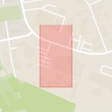 Karta som med röd fyrkant ramar in Fredrika, Höja, Dalarövägen, Haninge, Stockholms län