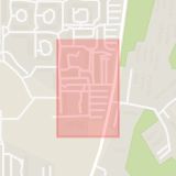 Karta som med röd fyrkant ramar in Brandbergen, Skyttens Gata, Haninge, Stockholms län