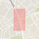 Karta som med röd fyrkant ramar in Dalarövägen, Söderbymalmsvägen, Haninge, Stockholms län