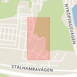 Karta som med röd fyrkant ramar in Trafikplats Saltskog, Stockholm, Södertälje, Stockholms län