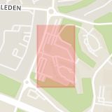 Karta som med röd fyrkant ramar in Barrtorpsvägen, Södertälje, Stockholms län