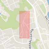 Karta som med röd fyrkant ramar in Parkgatan, Södertälje, Stockholms län
