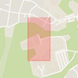 Karta som med röd fyrkant ramar in Idrottshallen, Södertälje, Stockholms län