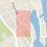 Karta som med röd fyrkant ramar in Saltsjötorget, Södertälje, Stockholms län