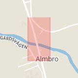 Karta som med röd fyrkant ramar in Almbro, Örebro, Örebro län