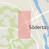 Karta som med röd fyrkant ramar in Dalgatan, Södertälje, Stockholms län