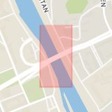 Karta som med röd fyrkant ramar in Mälarbron, Södertälje, Stockholms län