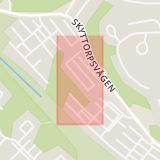 Karta som med röd fyrkant ramar in Salems Kommun, Skogsvaktarstigen, Salem, Stockholms län