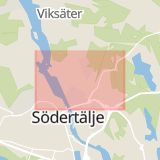 Karta som med röd fyrkant ramar in Ritorp, Södertälje, Stockholms län