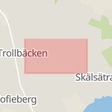 Karta som med röd fyrkant ramar in Skolvägen, Tyresö, Stockholms län