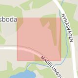 Karta som med röd fyrkant ramar in Frykdalsbacken, Stockholm, Stockholms län
