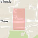 Karta som med röd fyrkant ramar in Trafikplats Hallunda, Västberga, Stockholm, Stockholms län