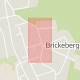 Karta som med röd fyrkant ramar in Brickeberg, Örebro, Örebro län