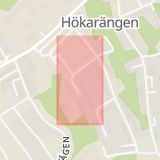 Karta som med röd fyrkant ramar in Cigarrvägen, Hökarängen, Stockholm, Stockholms län