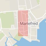 Karta som med röd fyrkant ramar in Södermanland, Mariefred, Västerleden, Eskilstuna, Munkhagsgatan, Strängnäs Kommun, Södermanlands län