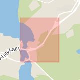 Karta som med röd fyrkant ramar in Vårby, Vårby Allé, Huddinge, Stockholms län