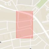 Karta som med röd fyrkant ramar in Målgatan, Rudbecksgatan, Örebro, Örebro län