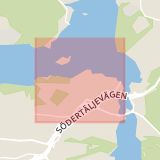 Karta som med röd fyrkant ramar in Slagsta, Botkyrka, Stockholms län