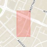 Karta som med röd fyrkant ramar in Näbbtorget, Örebro, Örebro län