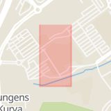 Karta som med röd fyrkant ramar in Kungens Kurva, Bredäng, Huddinge, Stockholms län