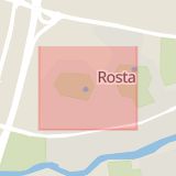 Karta som med röd fyrkant ramar in Västra Vintergatan, Rosta, Örebro, Örebro län