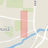 Karta som med röd fyrkant ramar in Älvtomtagatan, Rosta, Örebro, Örebro län