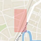 Karta som med röd fyrkant ramar in Kilsgatan, Västra Bangatan, Örebro, Örebro län
