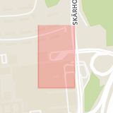 Karta som med röd fyrkant ramar in Skärholmstorget, Stockholm, Stockholms län