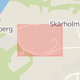 Karta som med röd fyrkant ramar in Vårberg, Vårbergsvägen, Stockholm, Stockholms län