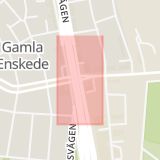 Karta som med röd fyrkant ramar in Nynäsvägen, Sockenvägen, Stockholm, Stockholms län