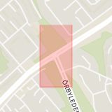 Karta som med röd fyrkant ramar in Örbyleden, Huddingevägen, Stockholm, Stockholms län