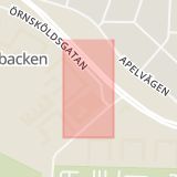 Karta som med röd fyrkant ramar in Örebro, Markbacken, Örebro län