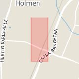 Karta som med röd fyrkant ramar in Gustavsgatan, Örebro, Örebro län