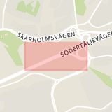 Karta som med röd fyrkant ramar in Bredäng, Södertäljevägen, Trafikplats Bredäng, Fruängen, Stockholm, Stockholms län