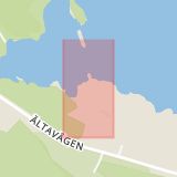 Karta som med röd fyrkant ramar in Älta, Hellasgården, Nacka, Stockholms län