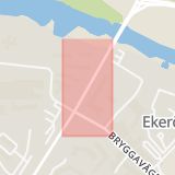 Karta som med röd fyrkant ramar in Ekerövägen, Tappström, Ekerö, Stockholms län
