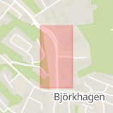 Karta som med röd fyrkant ramar in Björkhagen, Malmövägen, Helsingborgsvägen, Stockholm, Stockholms län