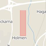 Karta som med röd fyrkant ramar in Osmundsgatan, Holmen, Örebro, Örebro län