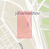 Karta som med röd fyrkant ramar in Johanneshov, Globen, Stockholm, Stockholms län