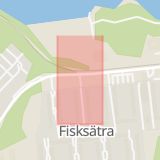 Karta som med röd fyrkant ramar in Forellgatan, Fisksätra, Nacka, Stockholms län