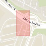 Karta som med röd fyrkant ramar in Östberga, Brunnbyvägen, Partihandlarvägen, Stockholm, Stockholms län