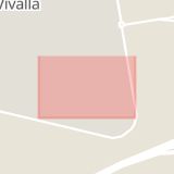 Karta som med röd fyrkant ramar in Författargatan, Vivalla, Örebro, Örebro län