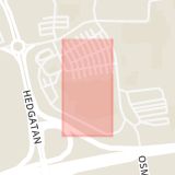 Karta som med röd fyrkant ramar in Hedgatan, Eurostop, Örebro, Örebro län
