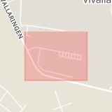 Karta som med röd fyrkant ramar in Visgatan, Vivalla, Örebro, Örebro län